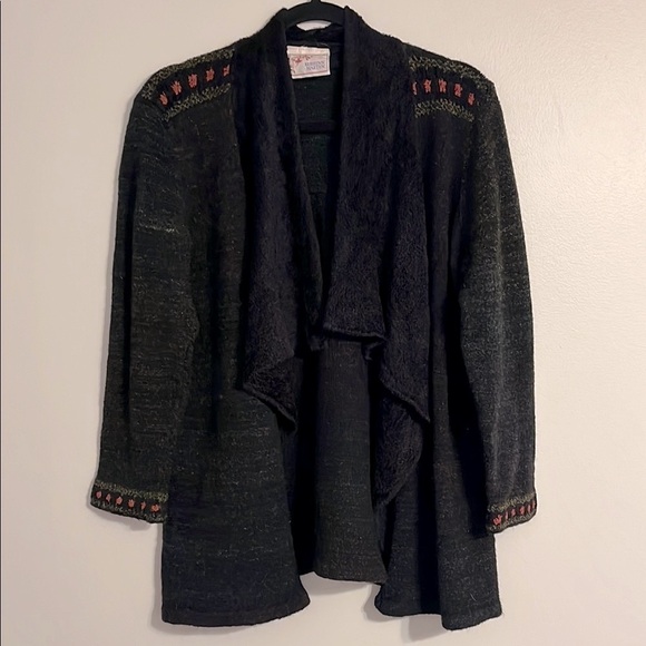 Bebhinn Marten Vintage Made‎ in Ireland Wool Silk Blend Open-Front Sweater - Picture 1 of 10